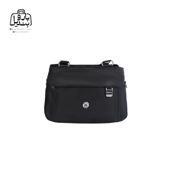 تصویر اختصاصی از نمای جلوی کیف زنانه دوشی حاصل کد ۱-۱۱۴۱ در رنگ مشکی