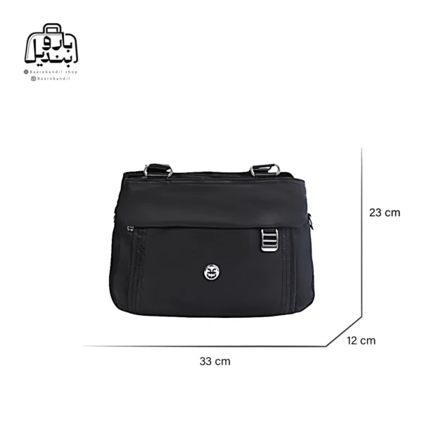 تصویر اختصاصی از سایزبندی کیف زنانه دوشی حاصل کد ۱-۱۱۴۱ در رنگ مشکی