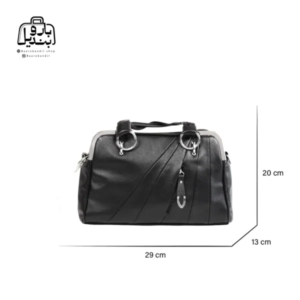 تصویر اختصاصی از سایزبندی کیف زنانه دوشی حاصل کد ۱-۱۵۳۵ در رنگ مشکی