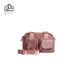 تصویر اختصاصی از نمای جلویی و بند کیف زنانه دوشی موجیتو کد ۱۰۶۸ در رنگ کالباسی