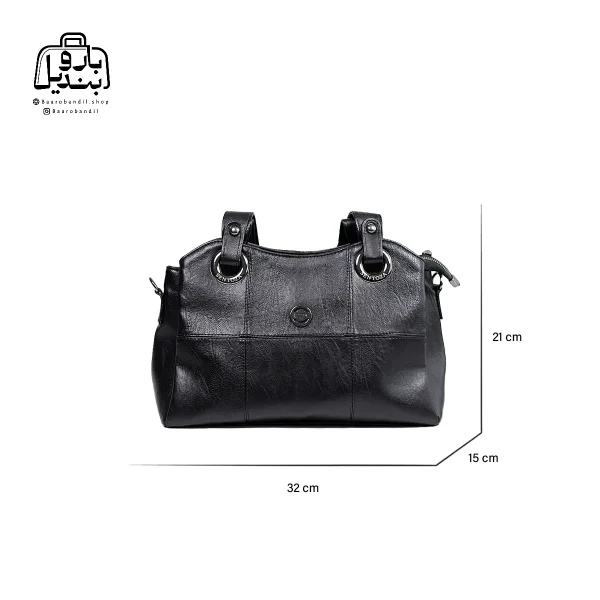 تصویر اختصاصی از جزئیات کیف زنانه دوشی سنتوزا کد ۹۰۰ طرح ساده در رنگ مشکی