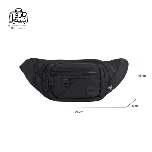 تصویر اختصاصی از سایزبندی کیف کمری بوبو کد ۰۷۳۹ در رنگ مشکی