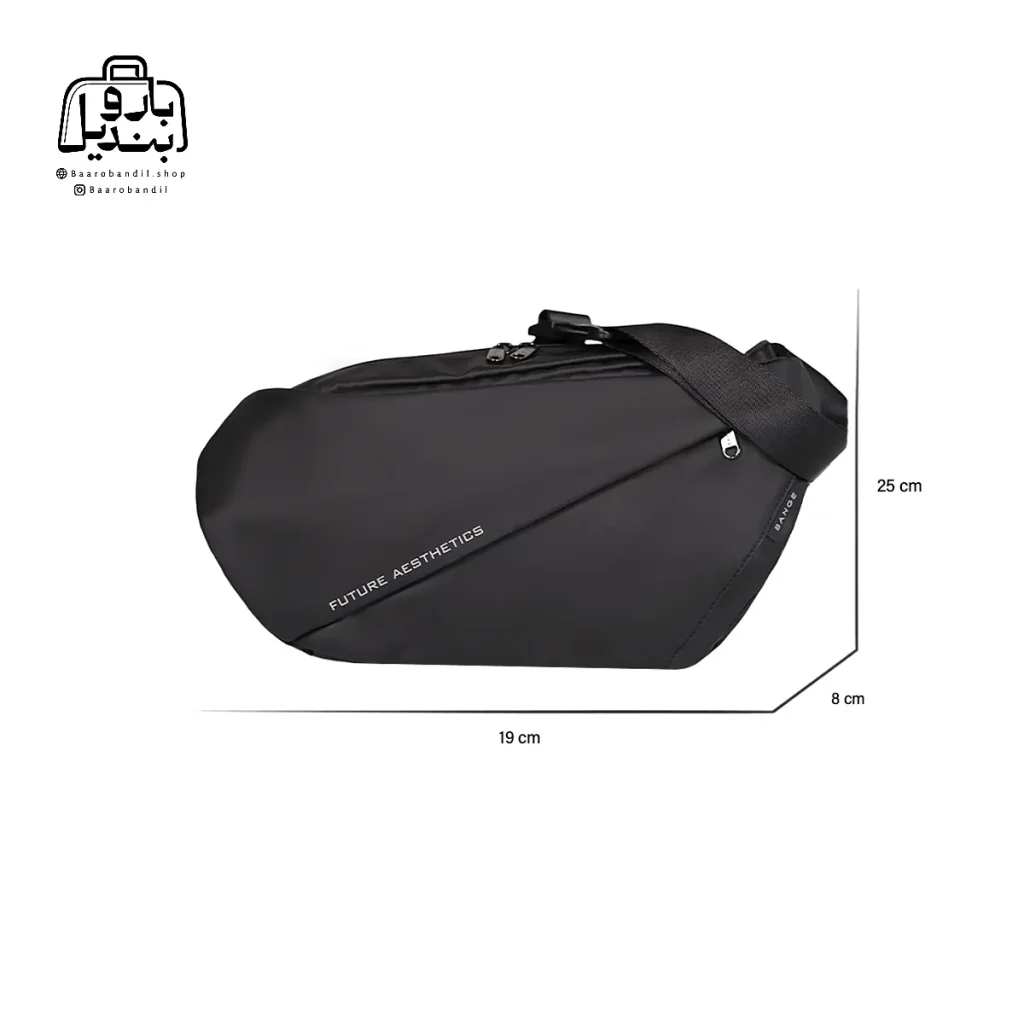 تصویر اختصاصی از نمای جلوی بادی‌ بگ (کراس بادی) بنج کد ۷۳۱۱ در رنگ مشکی با سایزبندی